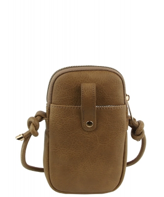Front Pocket Crossbody Bag Cell Phone Purse LMS204 MOCHA